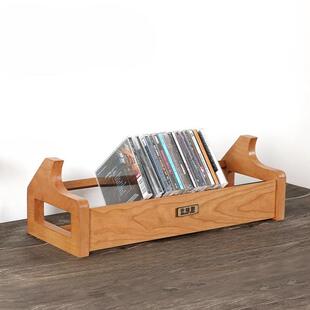 光盘置物架CD架黑胶唱片展示柜实木电影碟片收纳盒桌面陈列架收藏