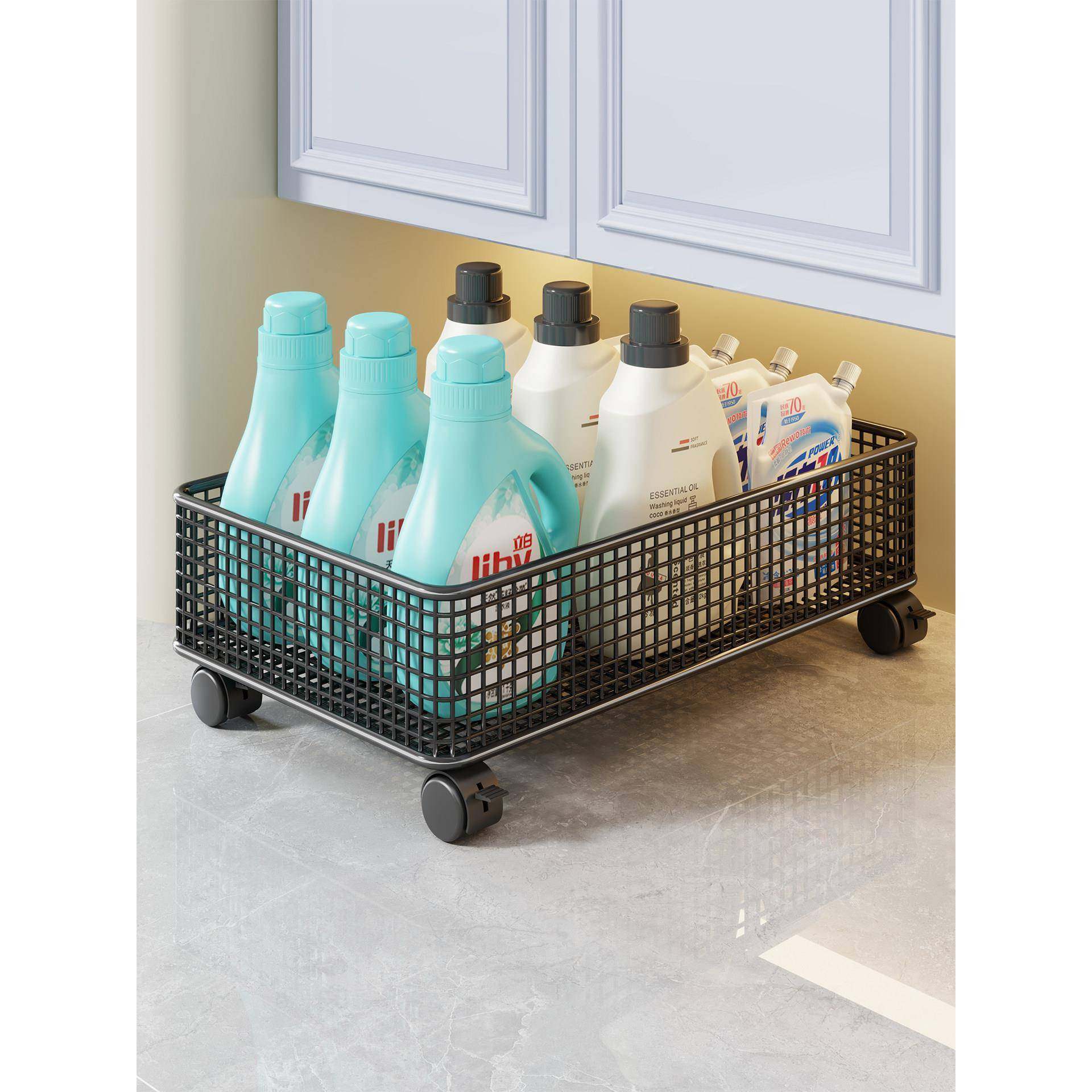 卫生间置物架浴室橱柜下小推车洗衣液洗衣粉收纳筐洗漱台下储物篮,家庭/个人清洁工具,浴室角架/置物架,淘宝优惠券,粉丝福利购,淘宝优惠卷