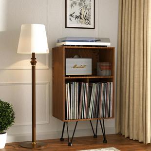 黑胶唱片机柜黑胶唱机架双层收纳柜子唱片机置物架桌