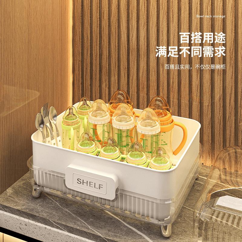 厨房沥水碗架放碗箱装碗碟盘餐具家用台面碗柜置物架子碗筷收纳盒