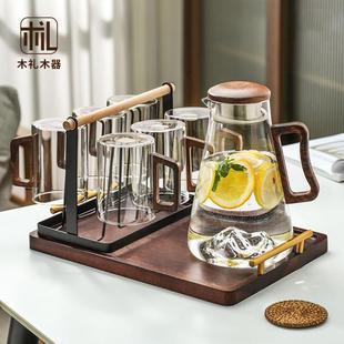 大容量冷水壶玻璃杯套装 欧式 茶杯家用耐高温喝水杯子客厅带把手