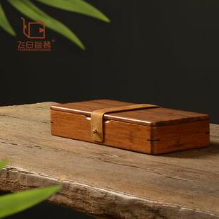 重竹磁吸皮扣盒紫檀竹精致吊坠玉器养壶笔香筒收纳竹制包装礼品盒