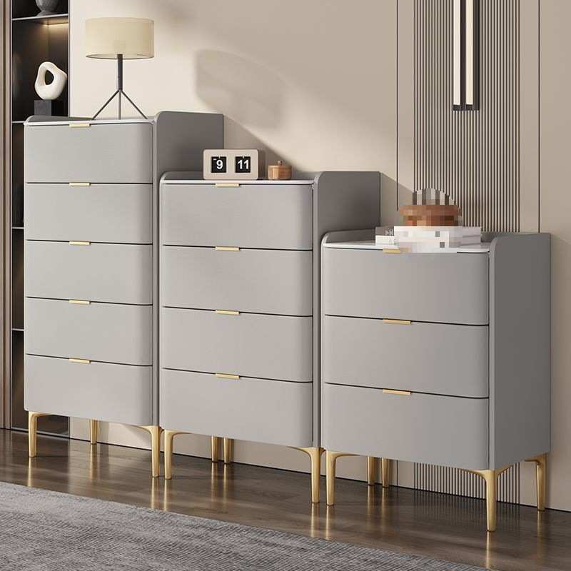 意式岩板五斗柜客厅实木轻奢现代简约卧室储物抽屉收纳五斗橱