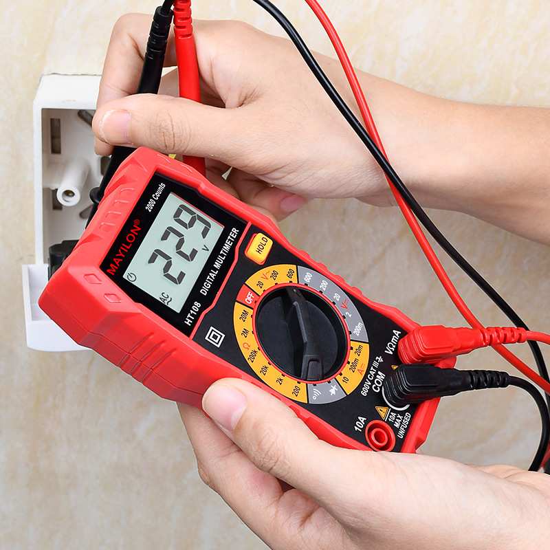 麦仪龙 HT108数字万用表智能蜂鸣器电压表电流表便携式小表迷你型