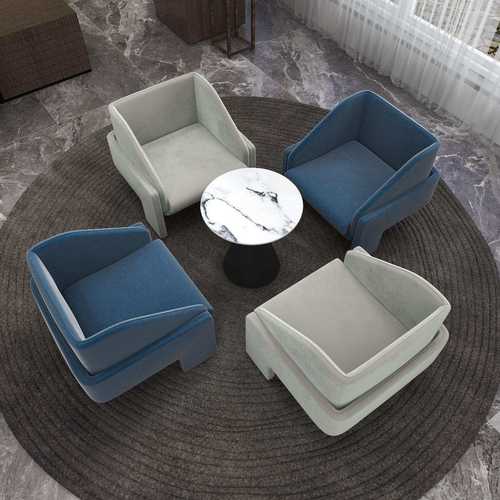 现代简约布艺单人沙发椅设计师创意极简风客厅休闲椅酒店接待沙发