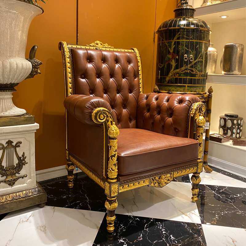 欧式单人沙发椅法式桃花心木雕刻贴金箔客厅卧室休闲椅家具,鲜花速递/花卉仿真/绿植园艺,割草机/草坪机,淘宝优惠券,粉丝福利购,淘宝优惠卷