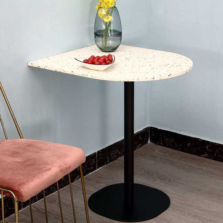 北欧水磨石异形咖啡饮料靠墙餐厅桌子简约现代吧台桌户外茶几边桌