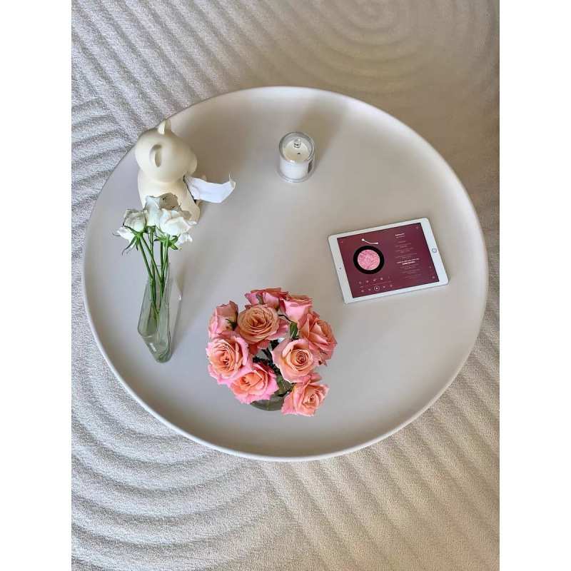 圆形奶油风茶几客厅家用创意2023新款北欧简约现代小户型沙发圆桌