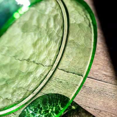 日式加厚玻璃圆形储水干泡盘透明耐热壶承养壶盘壶托茶盘茶具配件