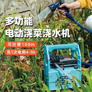 抽水机浇菜高扬程农用6寸 大功率抽水泵家用小型增压12v高压充电式