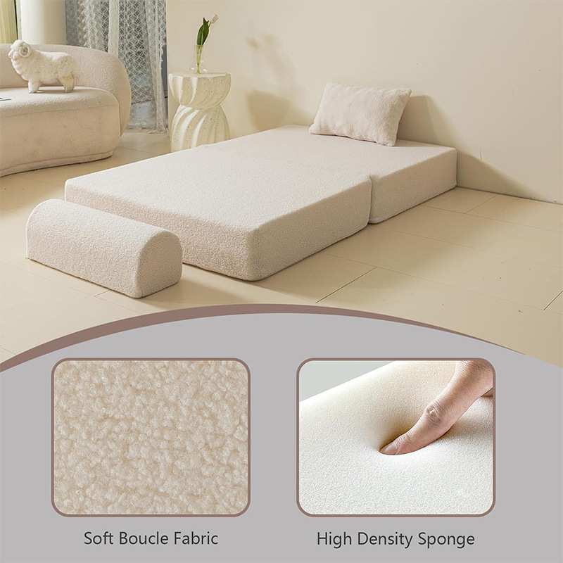 三合一可转换沙发床可折叠高密度海绵床垫跨境榻榻米垫子压缩床垫