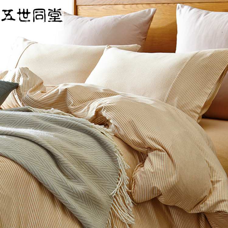 彩棉四件套厂家天然彩棉针织四件套全棉枕套床笠被套一件代发
