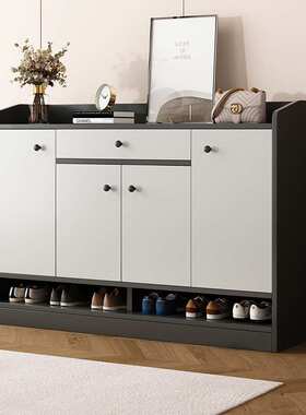 Solid Wood Eco Panel Shoe Cabinet Doorway Organiser