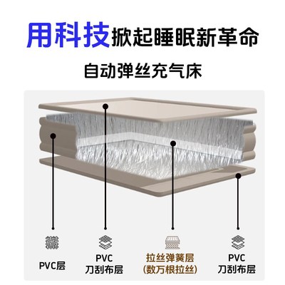 新款自动弹丝云床户外拉丝充气床垫帐篷露营野营家用打地铺气垫床