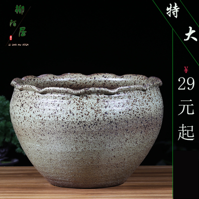 法师多肉老桩盆高直筒大口径粗陶透气紫砂花盆植物土陶罐个性