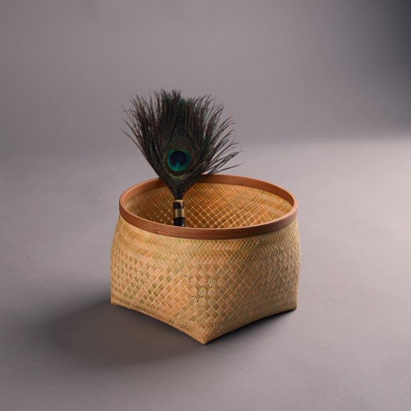 竹筐收纳篮大漆天然手工编织圆形簸箕零食干果杂物盒桌面点心茶道,收纳整理,收纳筐,淘宝优惠券,粉丝福利购,淘宝优惠卷