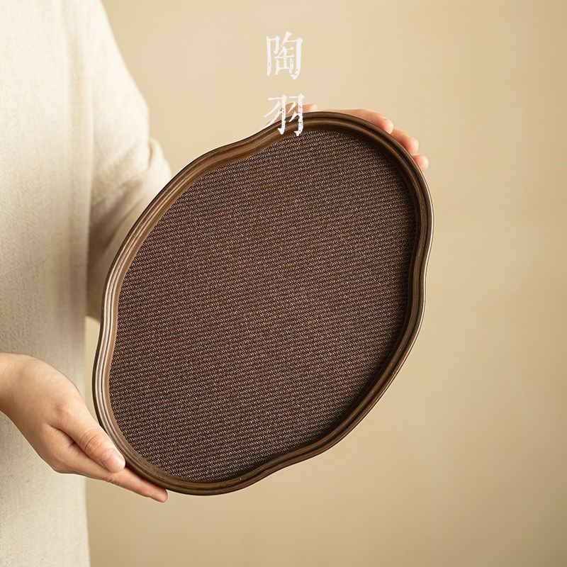 复古竹制托盘海棠形编织席面茶托盘日式高档干泡台茶奉茶盘壶托盘,餐饮具,茶盘,淘宝优惠券,粉丝福利购,淘宝优惠卷
