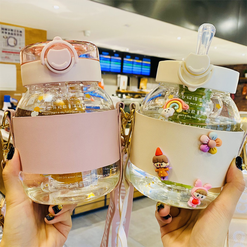 大肚杯子夏季女生高颜值大容量玻璃杯茶水分离泡花茶杯吸管杯水杯,餐饮具,玻璃杯,淘宝优惠券,粉丝福利购,淘宝优惠卷