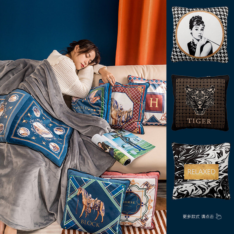 抱枕被子两用珊瑚绒汽车载枕头办公室加大加厚保暖午睡毯子二合一,居家布艺,抱枕被,淘宝优惠券,粉丝福利购,淘宝优惠卷