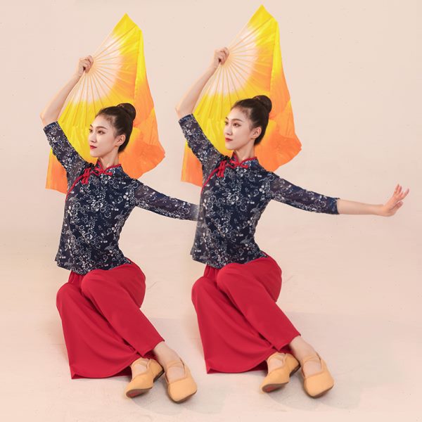 花与影新舞美丽中国同款广场舞演出服中老年扇子舞民族秧歌演出服