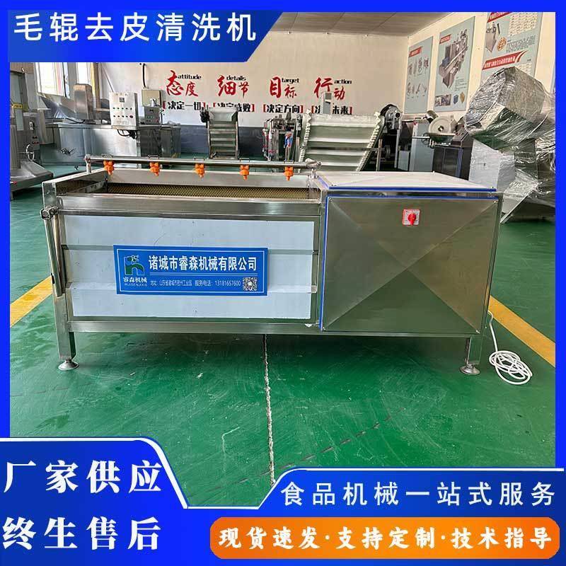 茯苓莲藕毛辊清洗机 莲子毛刷清洗机器 莲藕清洗设备 土豆去皮机