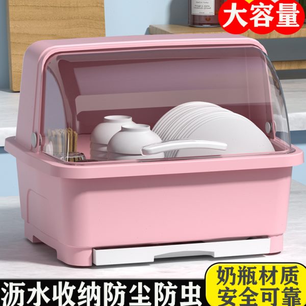 厨房沥水碗柜带盖放碗箱装碗碟盘餐具家用碗架置物架子碗筷收纳盒