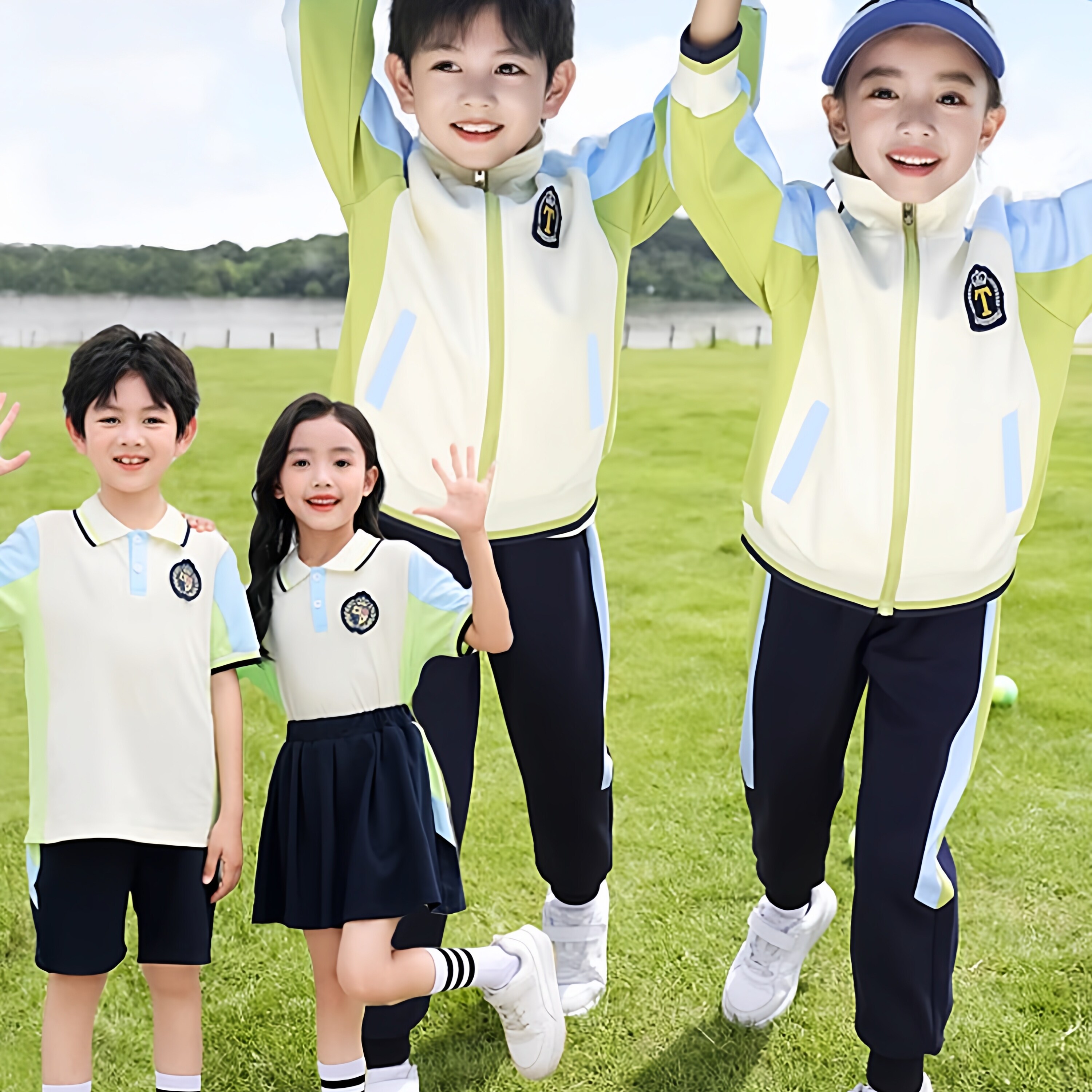 中小学生班服校服夏季短袖套装运动会幼儿园园服毕业照服装夏装