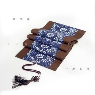 桌旗禅意茶席麻布茶几桌布长条布艺现代简约棉麻茶布茶桌布 新中式