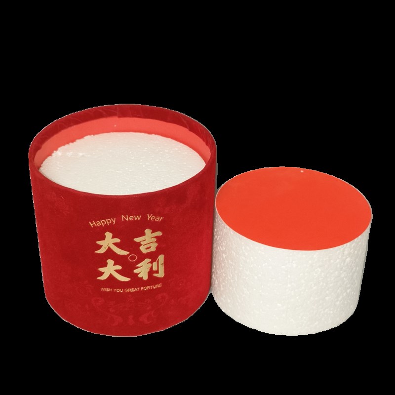 2024年福桶抱抱桶圆形泡沫花泥福字绒布桶干花插花桶鲜花DIY材料