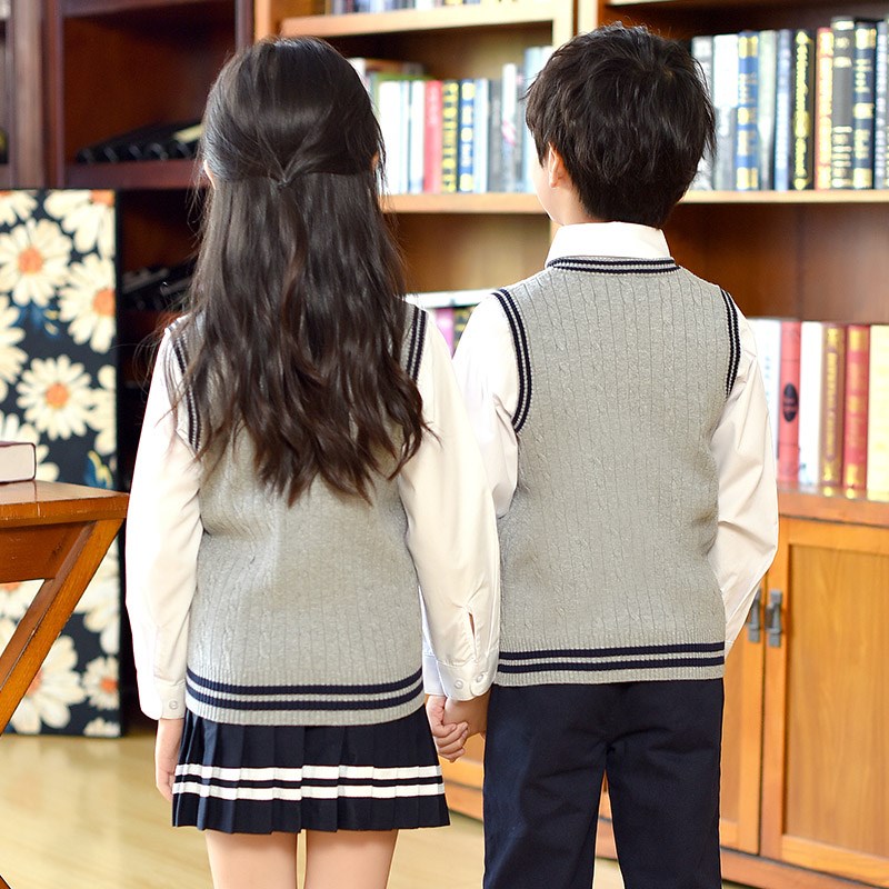 英伦学院风校服儿童幼儿园园服春秋款男女童装毛衣背心小学生班服