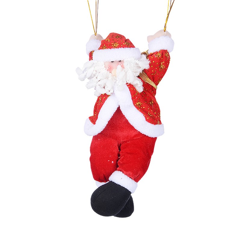 耶诞节装饰品降落伞爬绳耶诞老人娃娃公仔橱窗酒店悬吊式天花板挂