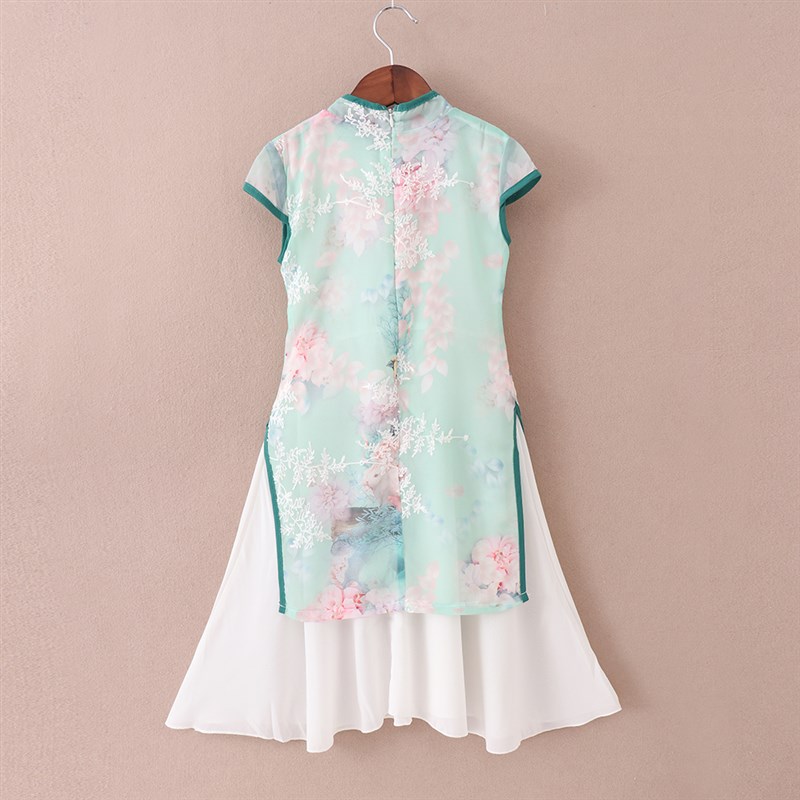 女童改良旗袍春夏中国风儿童中式礼服小女孩公主连衣裙唐装演出服