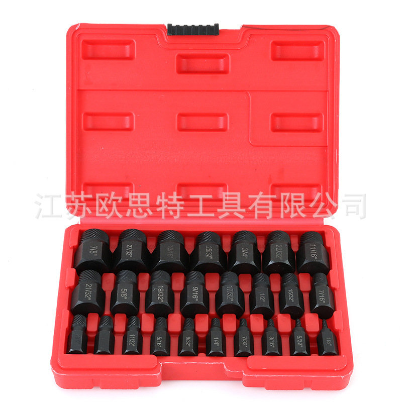 25pc英制断头螺丝取出器多花键滑牙滑丝断丝破损螺钉拆除工具组套