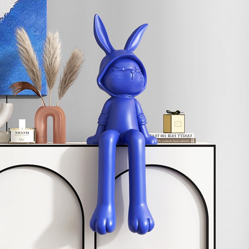 轻奢大气兔子摆件客厅电视柜家居软装饰品酒店前台网红工艺品摆设
