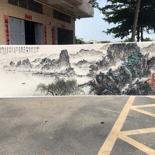蔡景星 借问西湖 客厅大堂会所巨幅中式装饰画山水画微喷宣纸画芯
