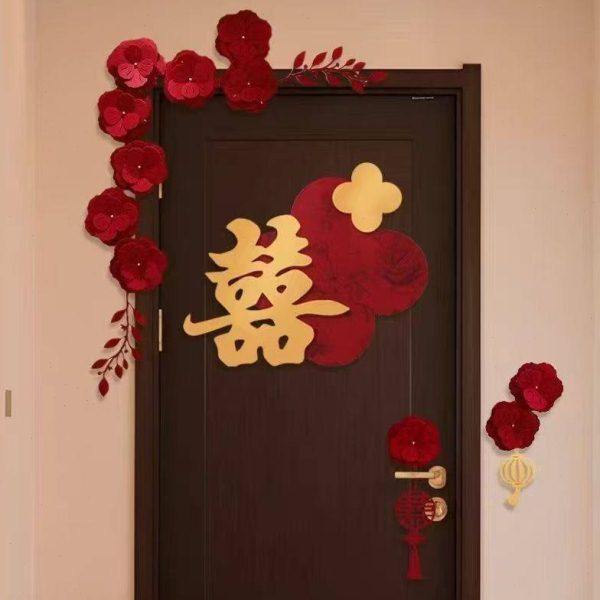 婚房门上装饰结婚氛围布置套装方女方卧室全套婚礼喜字门贴挂饰,鲜花速递/花卉仿真/绿植园艺,鲜花拱门,淘宝优惠券,粉丝福利购,淘宝优惠卷