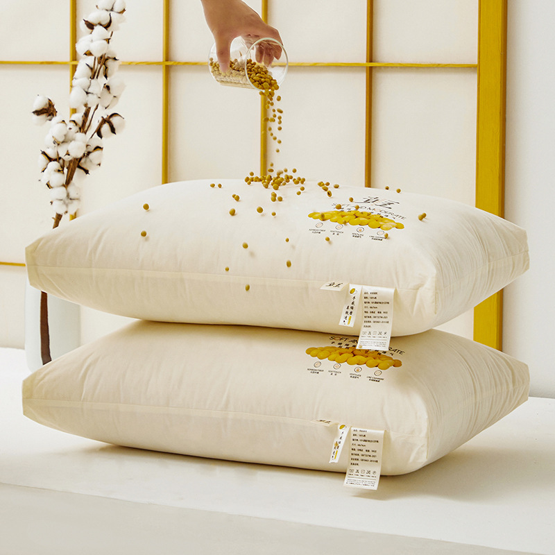 全棉母婴级全棉枕芯大豆纤维枕酒店家用宿舍成人枕头芯不塌陷不变