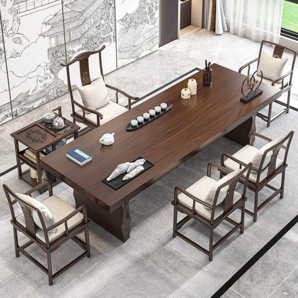 新中式茶桌椅组合公会议接待桌禅意客厅大板桌实木功夫泡茶桌,商业/办公家具,茶台/茶桌,淘宝优惠券,粉丝福利购,淘宝优惠卷