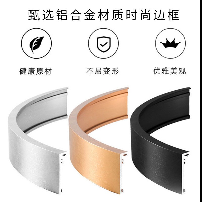 网红理发店镜子i挂壁式酒店浴室LED灯美发镜台单面落地带灯镜