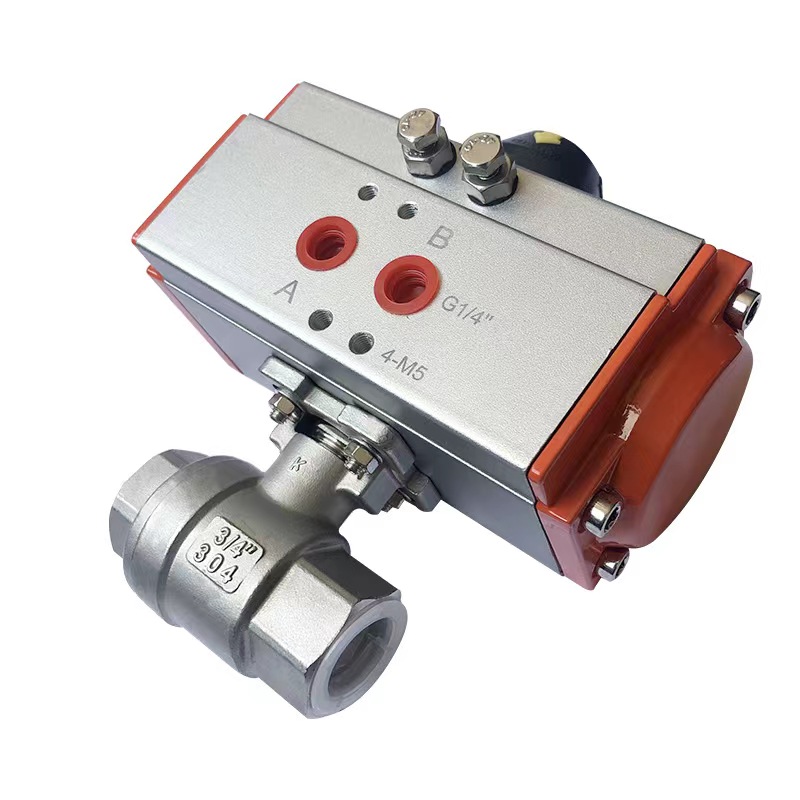 Q611F-16P 气动p两片式球阀二通直通式内螺纹丝扣快速切断阀25 1