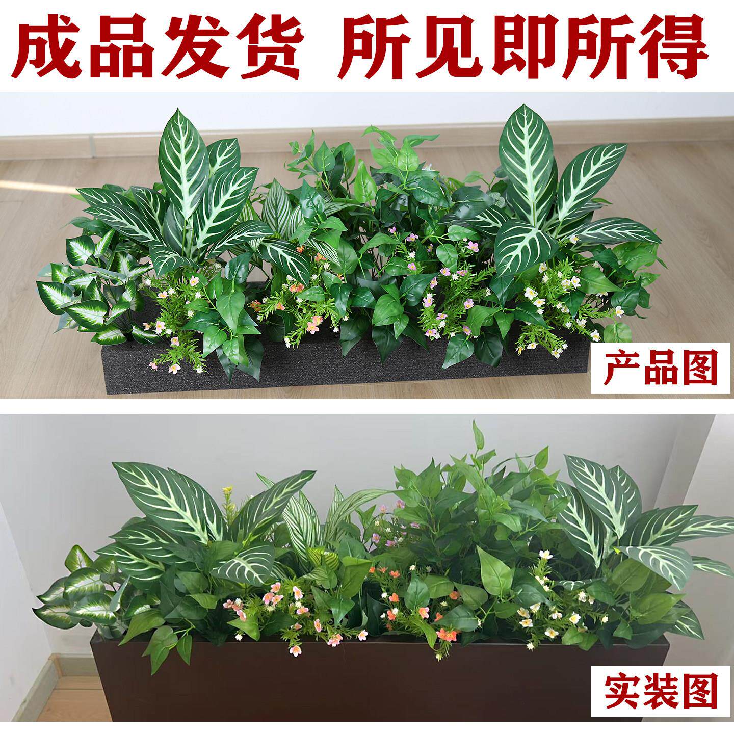 花植槽花箱组合泡沫套隔断遮挡彷真绿色物室内外饭装墙角JNT装厅