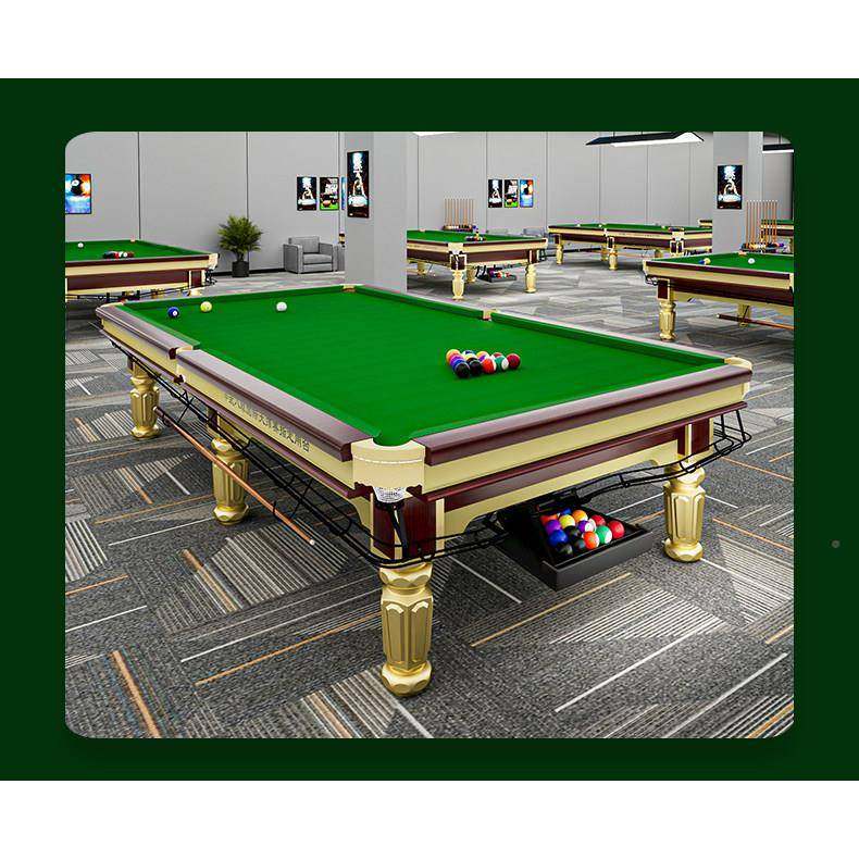 100台球桌中式黑八标台案子球房专准用钢库球乔款金全银腿厂家国