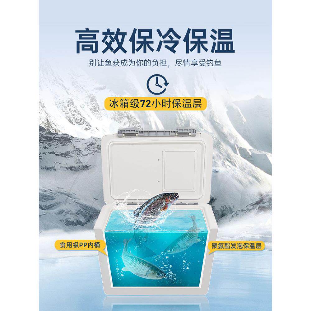 恒冠钓海台箱18L23L03钓箱多功能冷藏HG-025保温箱增氧矶钓可坐钓