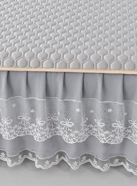 2025凉床裙乳胶凉款席三件KUU套花边丝夏垫可机洗水洗公主风空冰