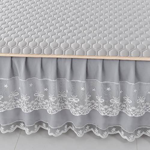 2025凉床裙乳胶凉款席三件KUU套花边丝夏垫可机洗水洗公主风空冰