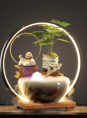 招财流水生财公摆件几循环水ANJ客厅玄关办室礼桌面乔迁新居开业