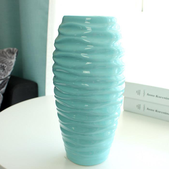 花装饰花瓶瓷客厅陶摆件小清新文艺花波纹器插摆设餐桌艺套装花北