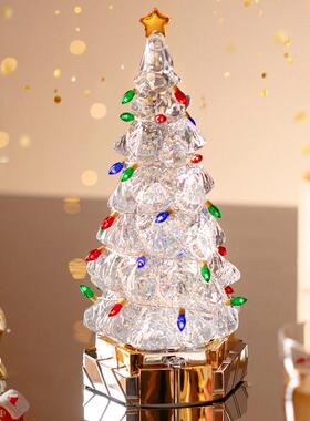 耶饰诞装KFU节摆音乐盒品耶诞树夜灯件飘雪八音盒儿童礼物新年气