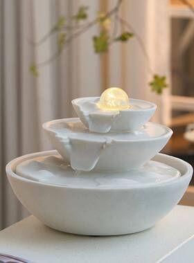 流水生财摆件循环水轻奢高档厅玄关办公客乔室酒店招开 SHDK3038