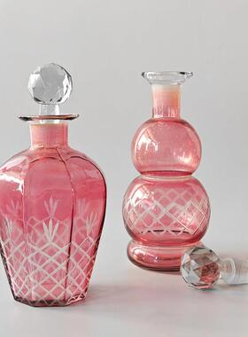 度手工琉瓶古玻璃艺术花器花瓶客印厅电视柜中复古璃家居装饰2602